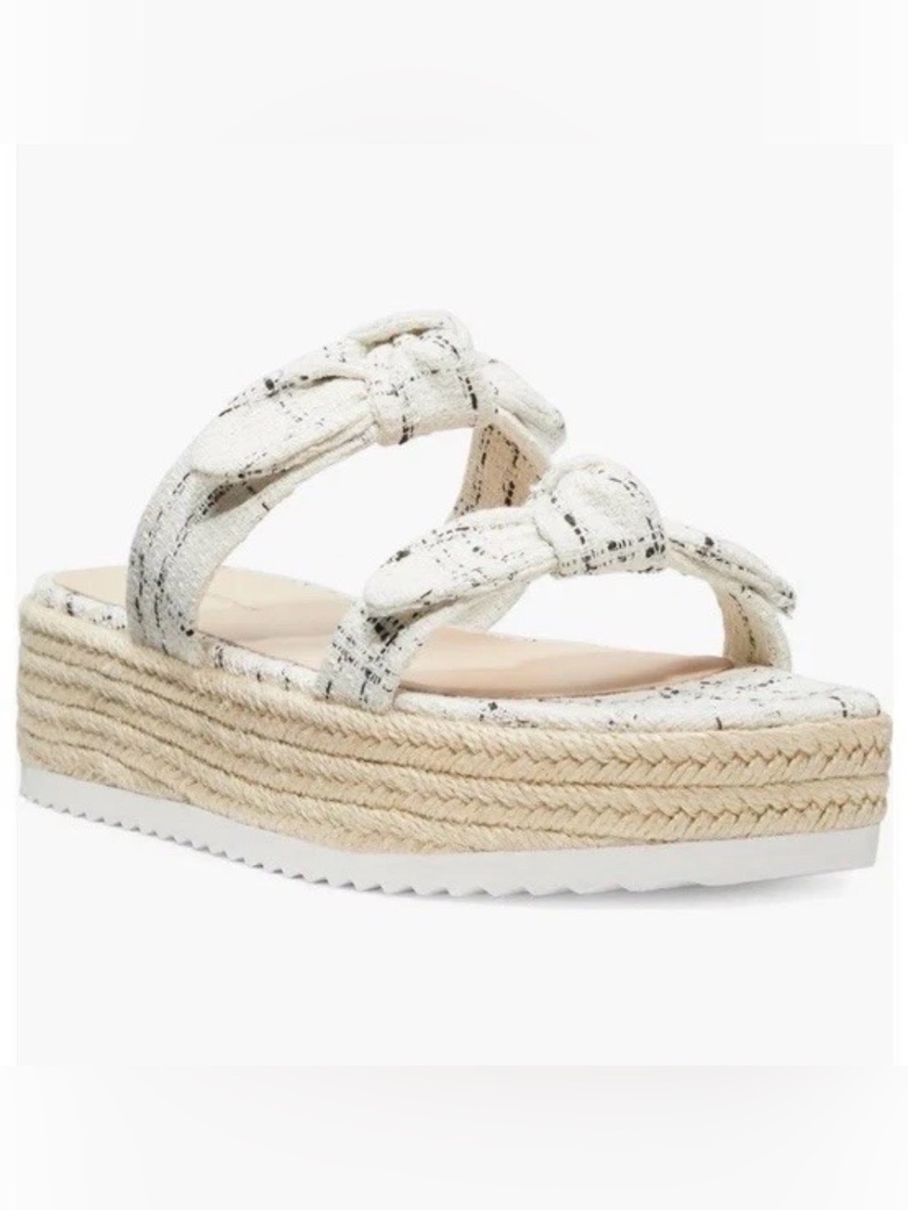 Stuart Weitzman Bandeau Striped Bow Espadrille Sandal Sz 7.5?